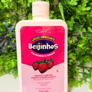 Loção Hidratante Corporal Beijinhos Morango 475ml - Belkit