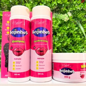 Kit Capilar 3 itens Beijinhos Morango Belkit