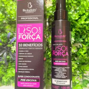 Spray Liso com Força Selante Térmico 10 Benefícios - Bio Instinto (Pré-Escova, Desembaraça e Proteção Térmica)