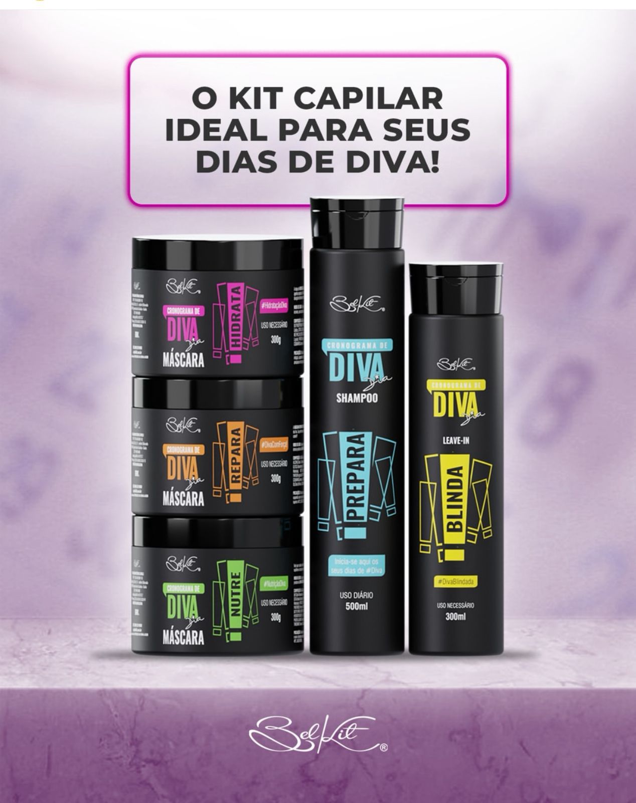 Kit Capilar Cronograma de Diva (5 itens)