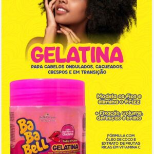 GELATINA CAPILAR BABABELL TUTTI FRUTTI BELL CORPUS FIXAÇÃO E VOLUME