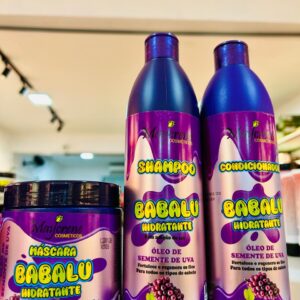 KIT 3 ITENS BABALU ÓLEO DE SEMENTE DE UVA 500ML