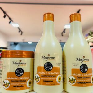 KIT 3 ITENS ARGAN E GIRASSOUL E ÓLEOS ESSENCIAS 500ML